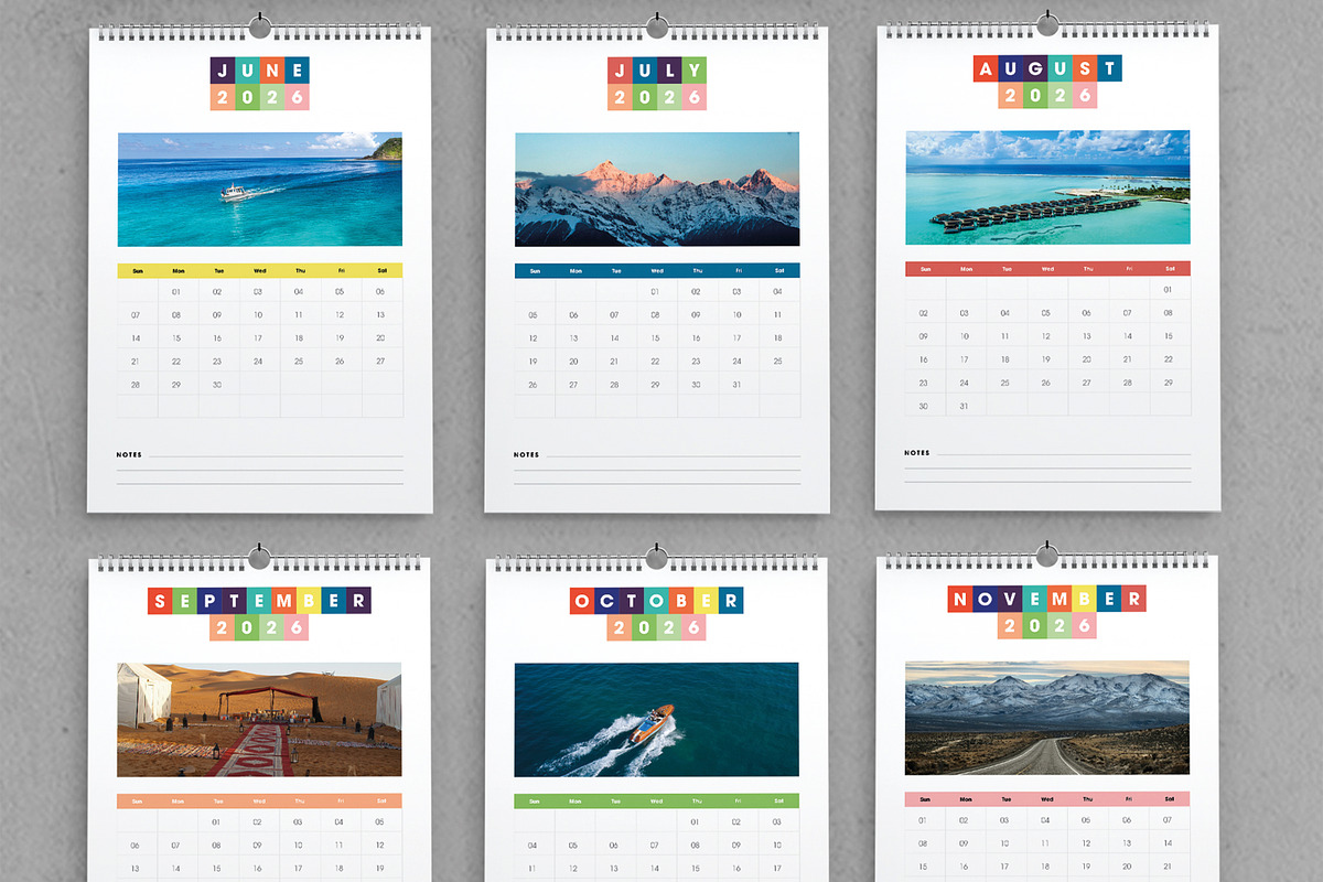 Colorful 2026 Wall Calendar Template preview 4