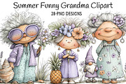 Summer Funny Grandma Clipart, an Illustration by Daily.Designs (Thumbnail 1 of 7)