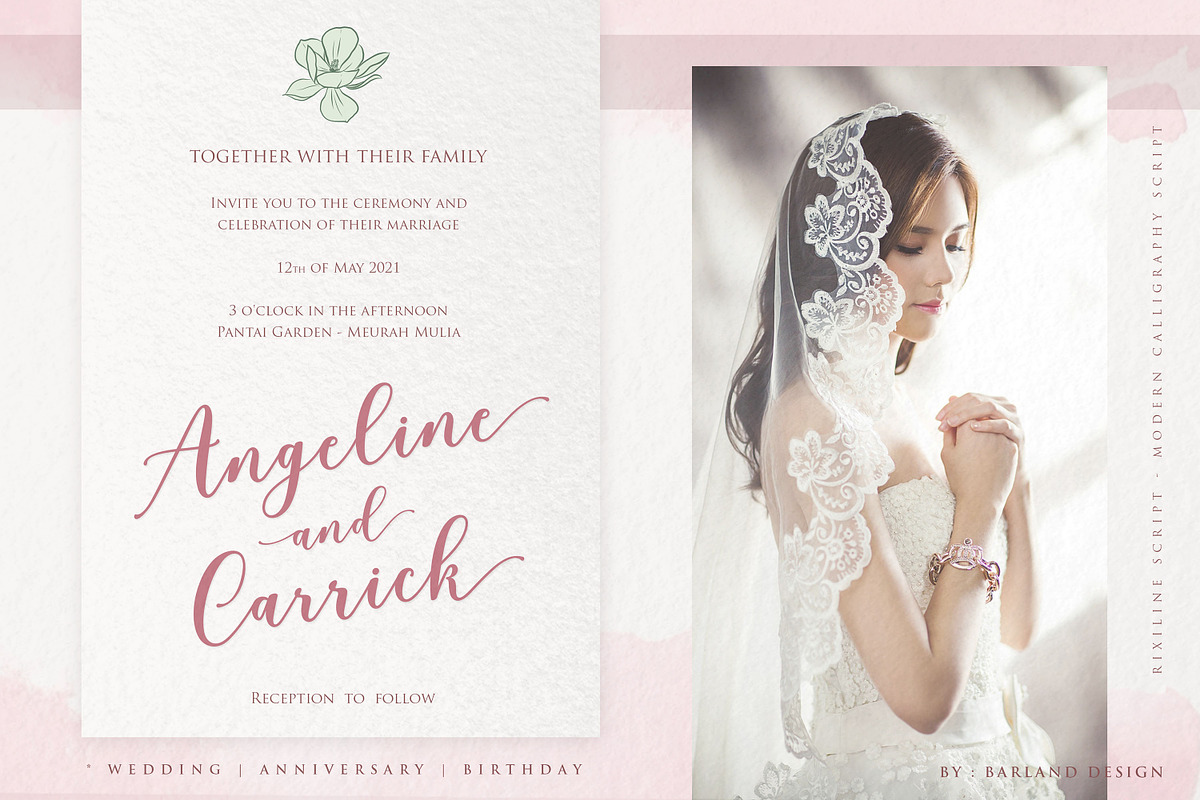Rixiline Script Font, a Script Font by Barland Design (Photo 2 of 7)