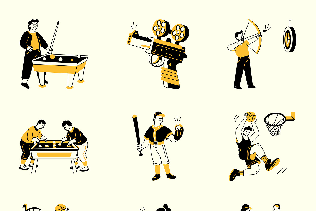 Sports Drawing Illustration Set, a Sport Illustration by Vectors Market (Photo 7 of 9)