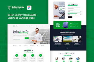 Solar Energy Landing Page Figma, an UI Kit Template by artbart