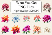 Bougainvillea Flowers Clipart Bundle, an Illustration by Libby Wishes (Thumbnail 3 of 3)