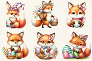 Cute Easter fox Clipart, an Illustration by DreamCafeArt (Thumbnail 2 of 5)