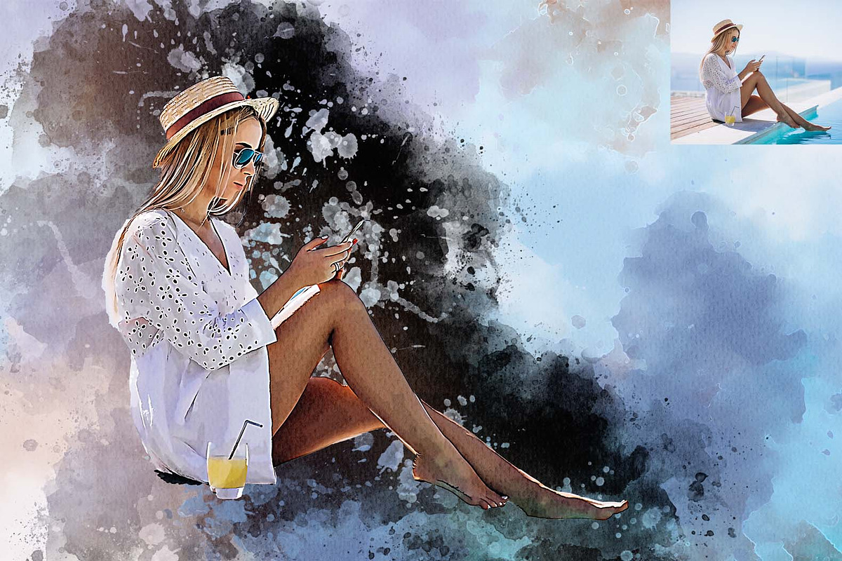 Personalized Watercolor Canvas, an Action Add-On by MRI STUDIO (Photo 10 of 11)