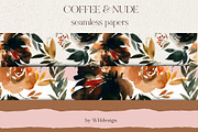 Coffe & Nude Watercolor Flowers PNG, a Decorative Illustration by whiteheartdesign (Thumbnail 10 of 11)