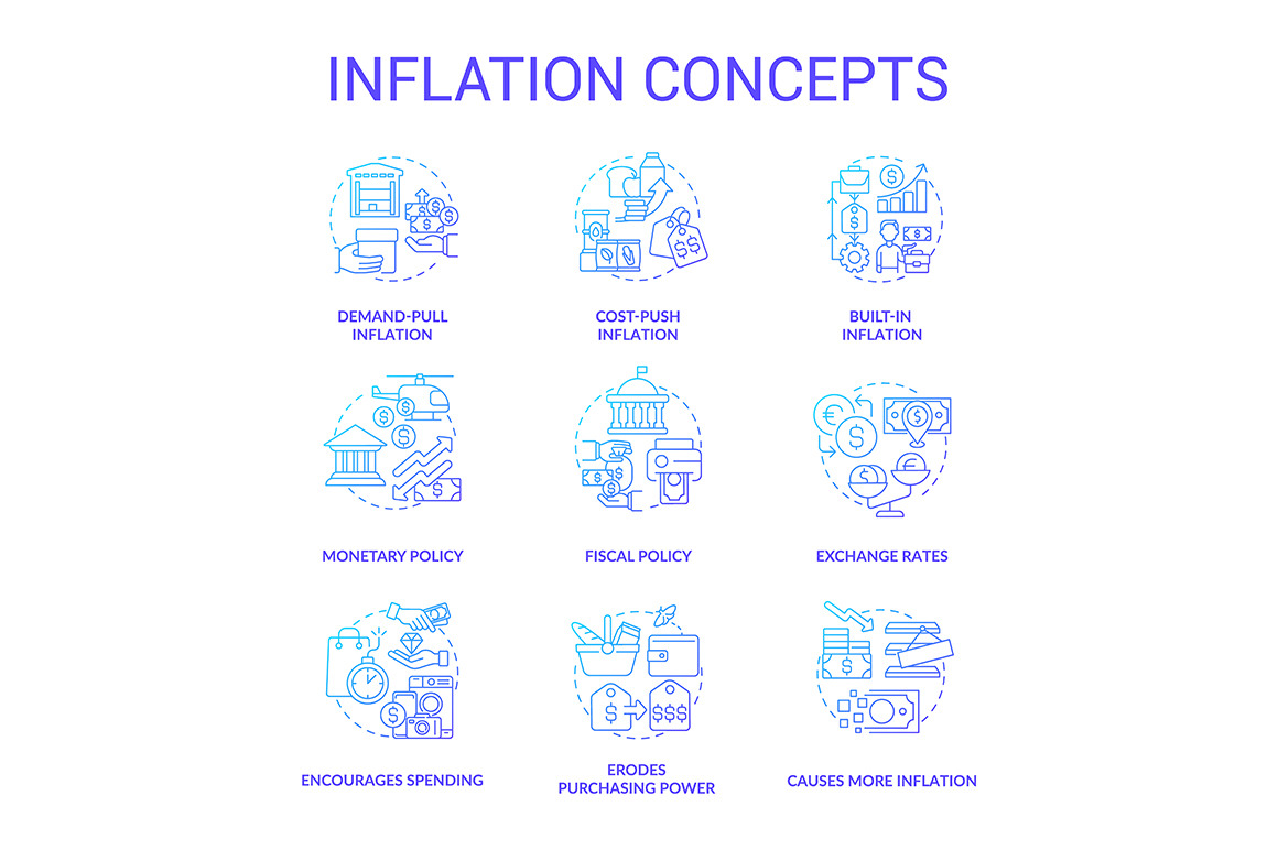 Inflation gradient concept icons, an Outline Icon by bsd studio ...
