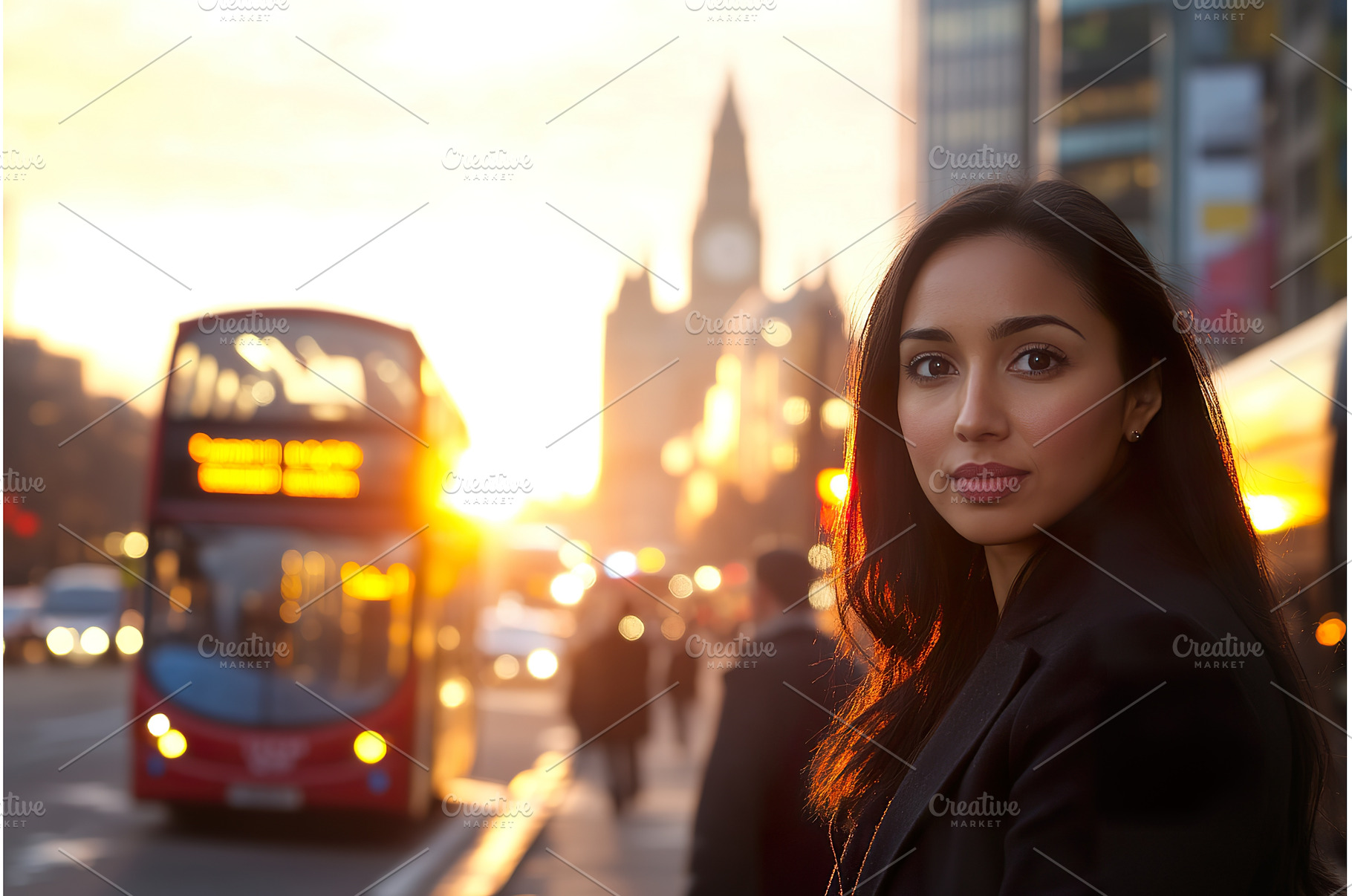 Young woman in urban sunset setting, an Architecture Photo by Lermont51