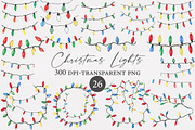 Christmas Lights Sublimation Clipart, an Illustration by Designworld (Thumbnail 1 of 4)