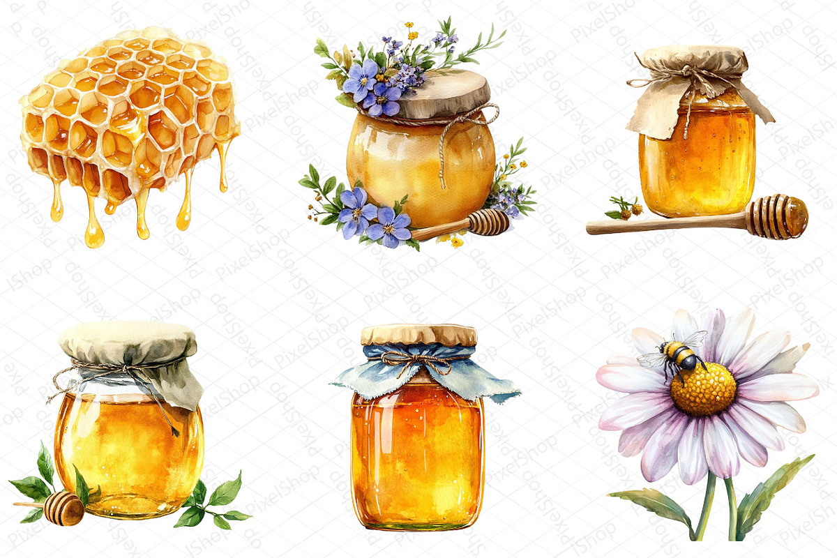 Summer Honey Garden Clipart, an Illustration by DreamPrint404 (Photo 7 of 7)