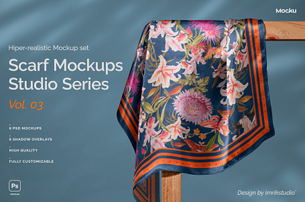 Silk Scarf Mockup - Studio series 03, an Apparel Mockup by Mocku