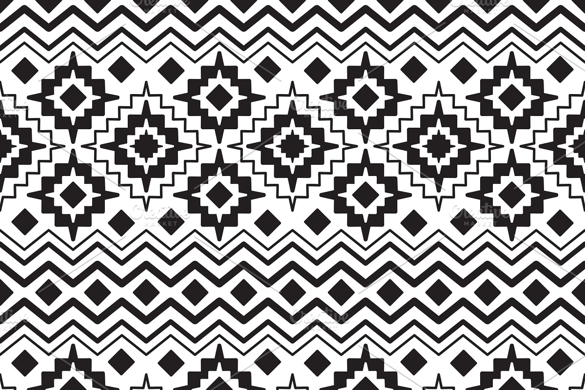 Vector Seamless Black&White Patterns, a Pattern Graphic by alexmakarova (Photo 3 of 5)