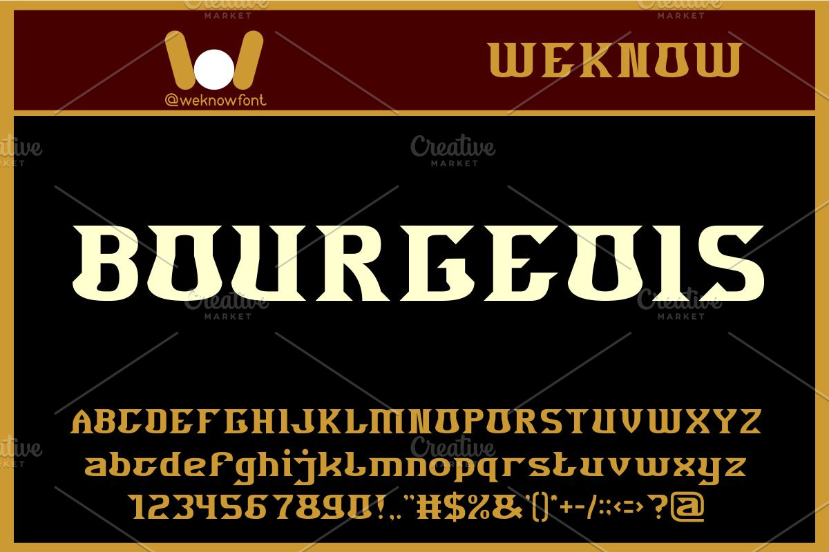 Bourgeois font, a Slab Serif Font by weknow (Photo 1 of 8)