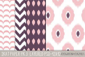 Four Ikat Layered Photoshop Files
