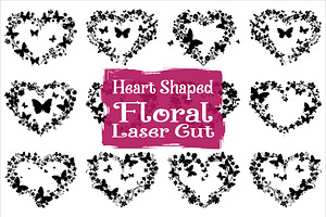 Beautiful Floral Heart Design Pack, an Illustration by hafijul