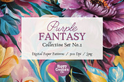 Purple Fantasy Digital Papers, a Pattern Graphic by Happy Creators Co. (Thumbnail 7 of 7)