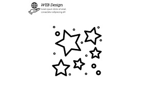 star cluster icon thin line, linear