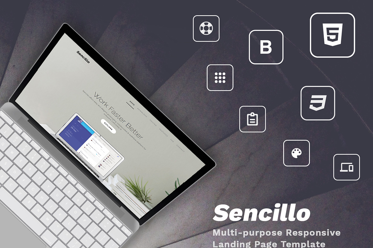 Sencillo – Multi-purpose Responsive, a HTML Template by Geek Shop (Photo 3 of 4)
