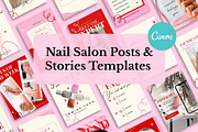 Nail Salon Social Media Templates, a Social Media Template by Anna Design Studio (Thumbnail 1 of 15)