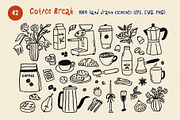 COFFEE BREAK whimsical line art set, a Food Illustration by Madiwaso (Thumbnail 4 of 9)