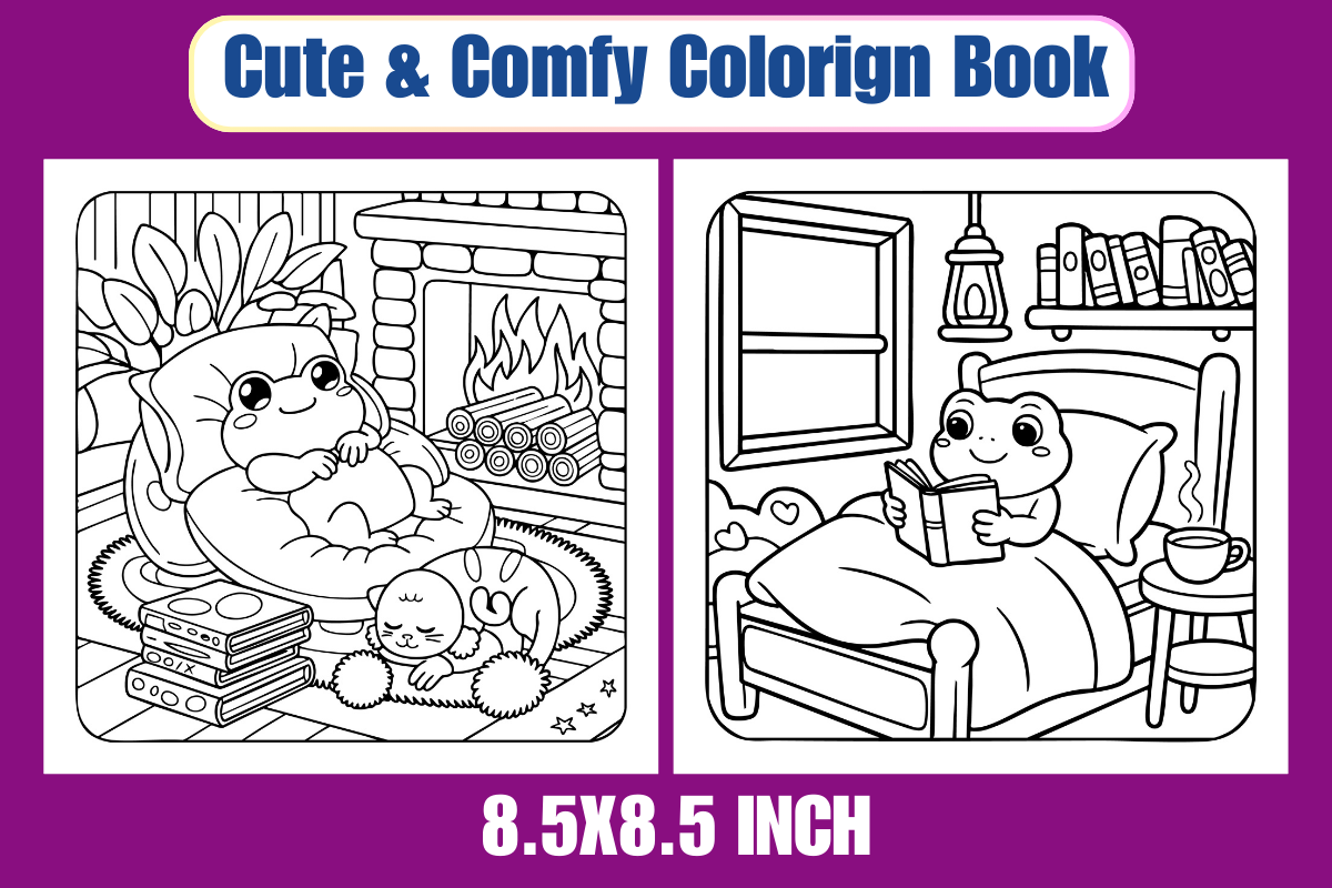 Froggy Days Coloring Pages For Adult, an Animal Illustration by Coco Bloom (Photo 3 of 3)
