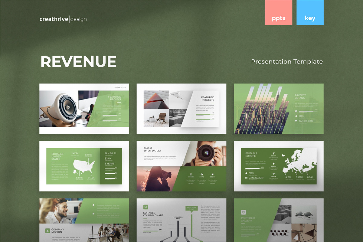 Revenue PowerPoint Template, a Presentation Template by Creathrive Design (Photo 1 of 6)