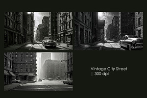 Vintage City Street, a Transportation Illustration by StockVerse Creative