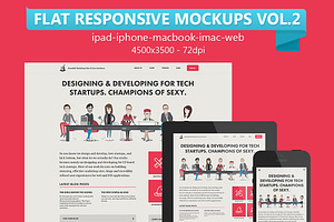12 Flat Responsive Mockups