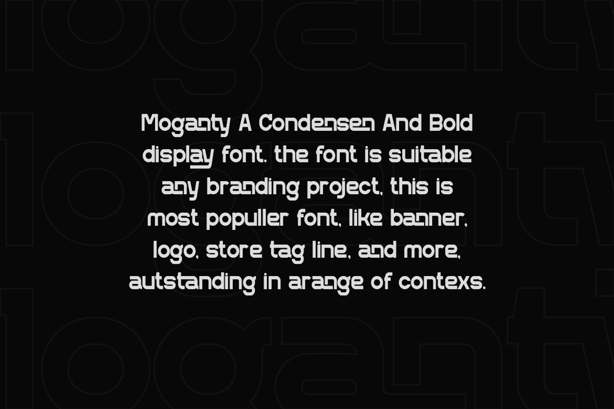 Moganty - Condensed Font, a Sans Serif Font by Iqsiart Studio (Photo 4 of 7)