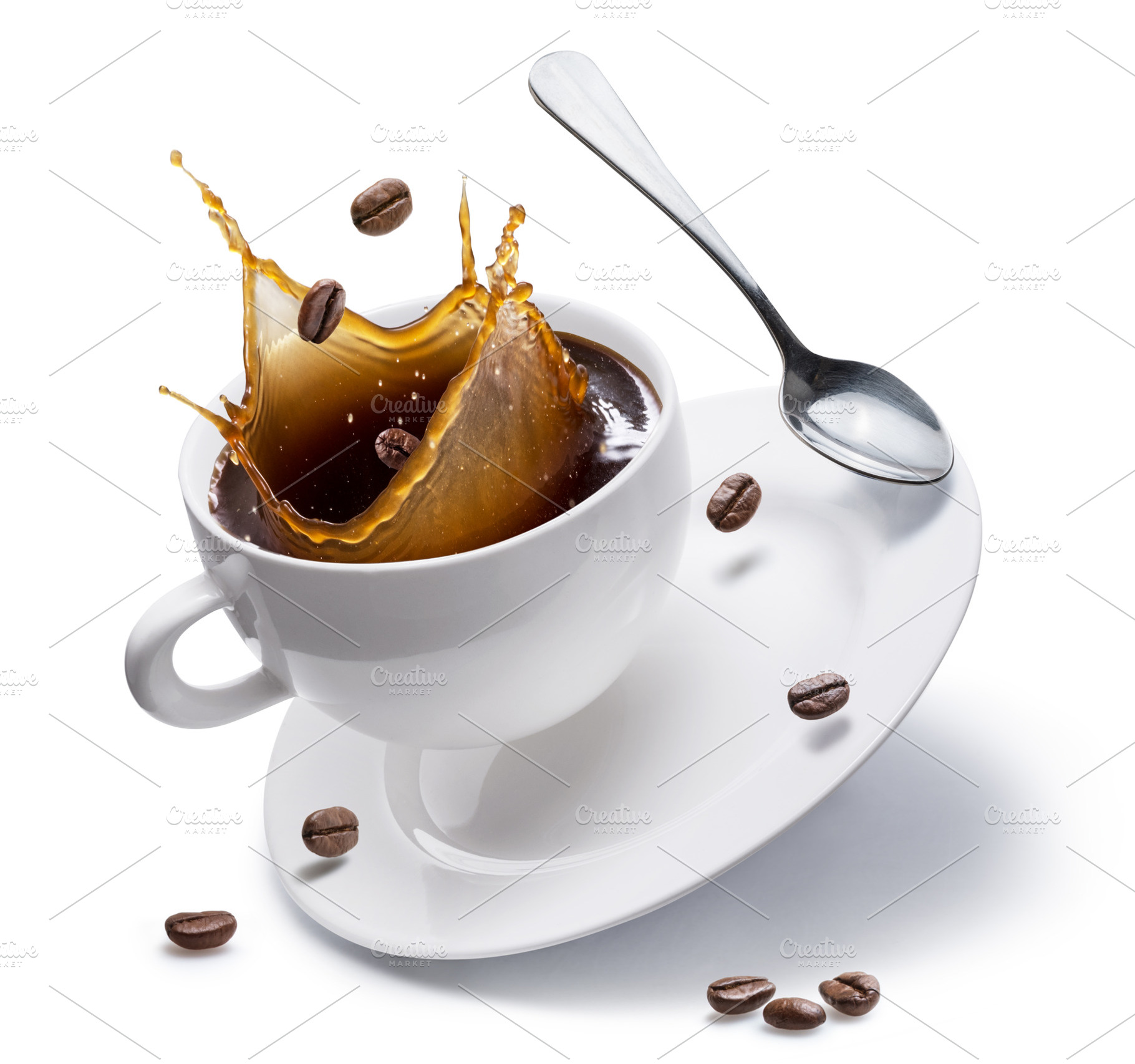 Splashing coffee cup, a Food & Drink Photo by Volff