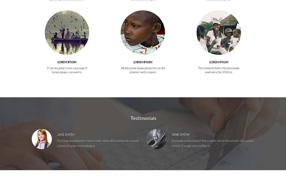 Charity Responsive One Page Theme, a HTML Template by IceTemplates