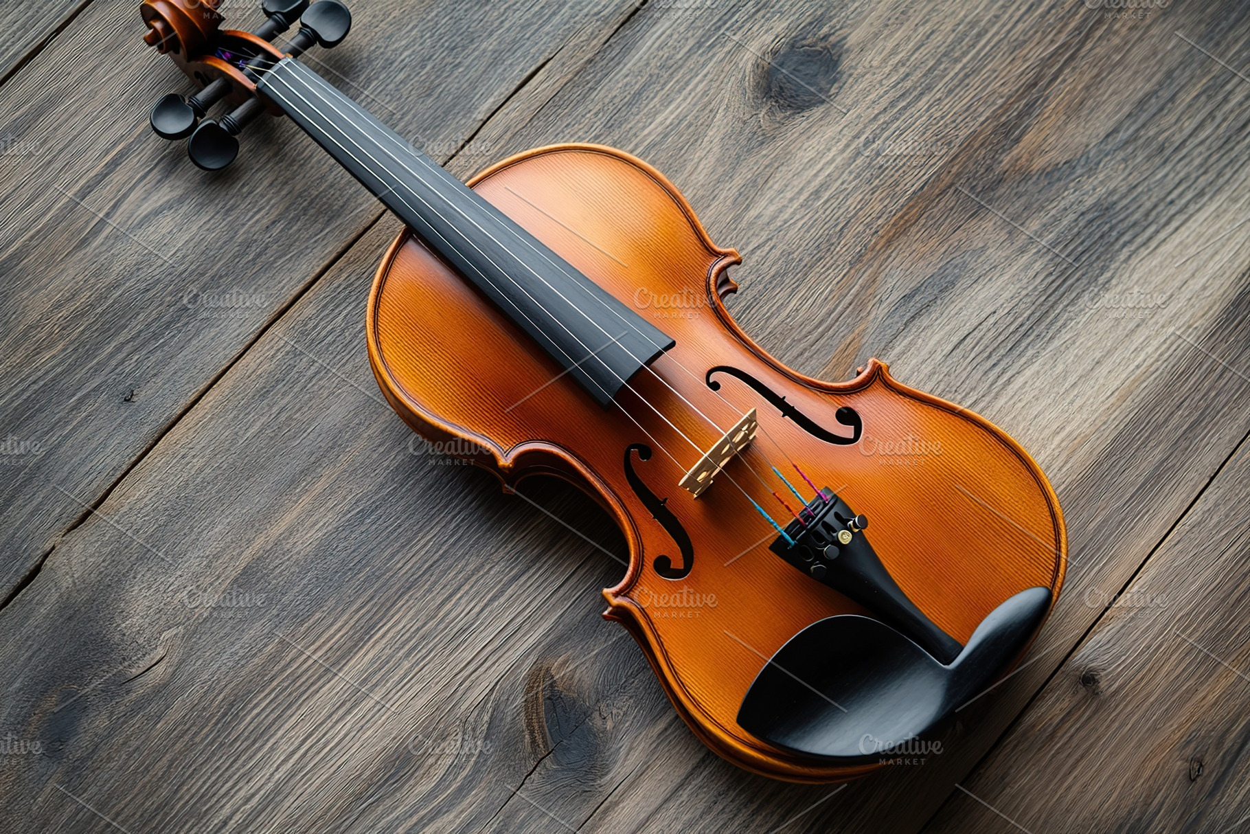 Violin on wooden background, an Arts & Entertainment Photo by AlyaAnd