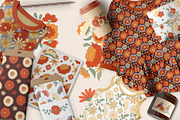 Retro flower mood patterns set, a Pattern Graphic by Veleri (Thumbnail 2 of 9)