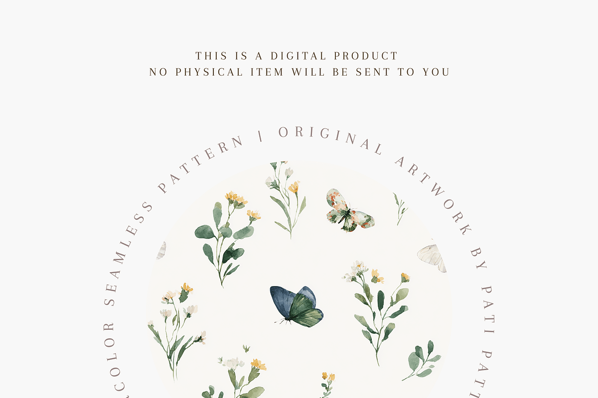 Seamless Watercolor Butterflies and, a Pattern Graphic by Pati Charm Studio (Photo 4 of 8)