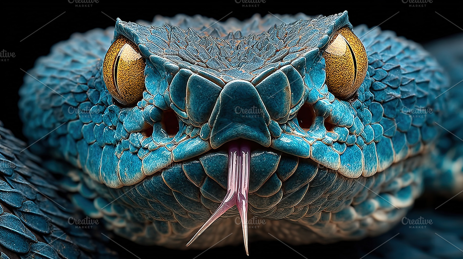Blue Viper Snake Close-Up, an Animal Photo by Ales Munt