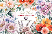 Watercolor Vivid Floral Collection, an Illustration by CreationArt (Thumbnail 1 of 10)