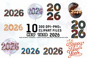 Stylish New Year 2026 Clipart Bundle, an Illustration by Ahmad Designs (Thumbnail 1 of 3)