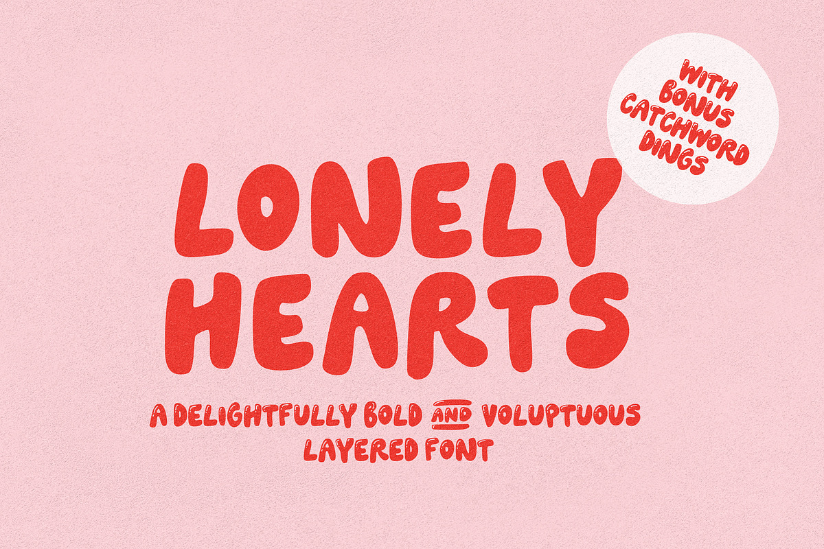 Lonely Hearts Layered Font, a Font by Nicky Laatz (Photo 1 of 16)