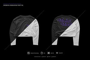 MOKITUP: Womens LS Crop Tee Mockup