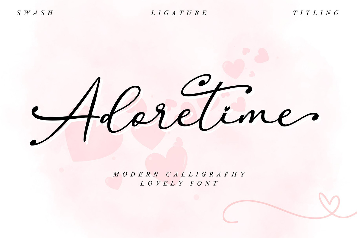 Adoretime, a Script Font by Letterafa Studio (Photo 1 of 8)