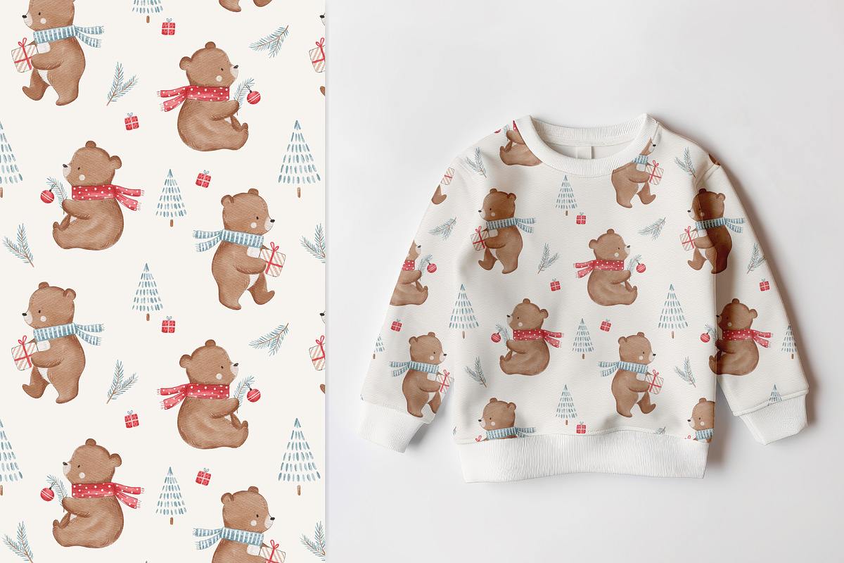 Christmas bear, a Pattern Graphic by Olena Kuznietsova (Photo 5 of 9)