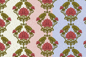 Vintage Lotus Art Nouveau Patterns