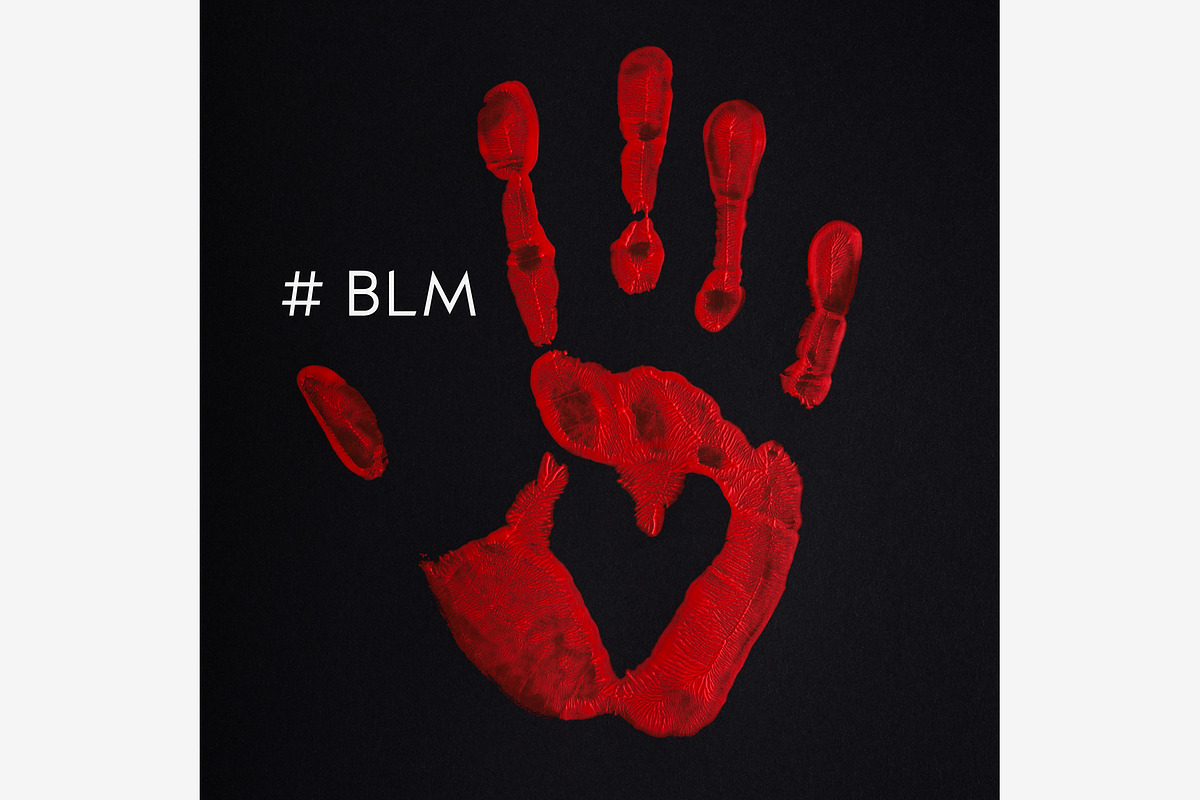 Red palm print on black background featuring black, black lives matter, and, an Abstract Photo by Julia Manga (Photo 1 of 2)