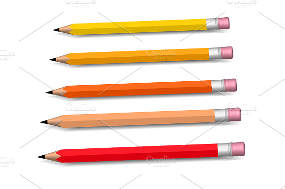 Multicolored Pencils Growing Row
