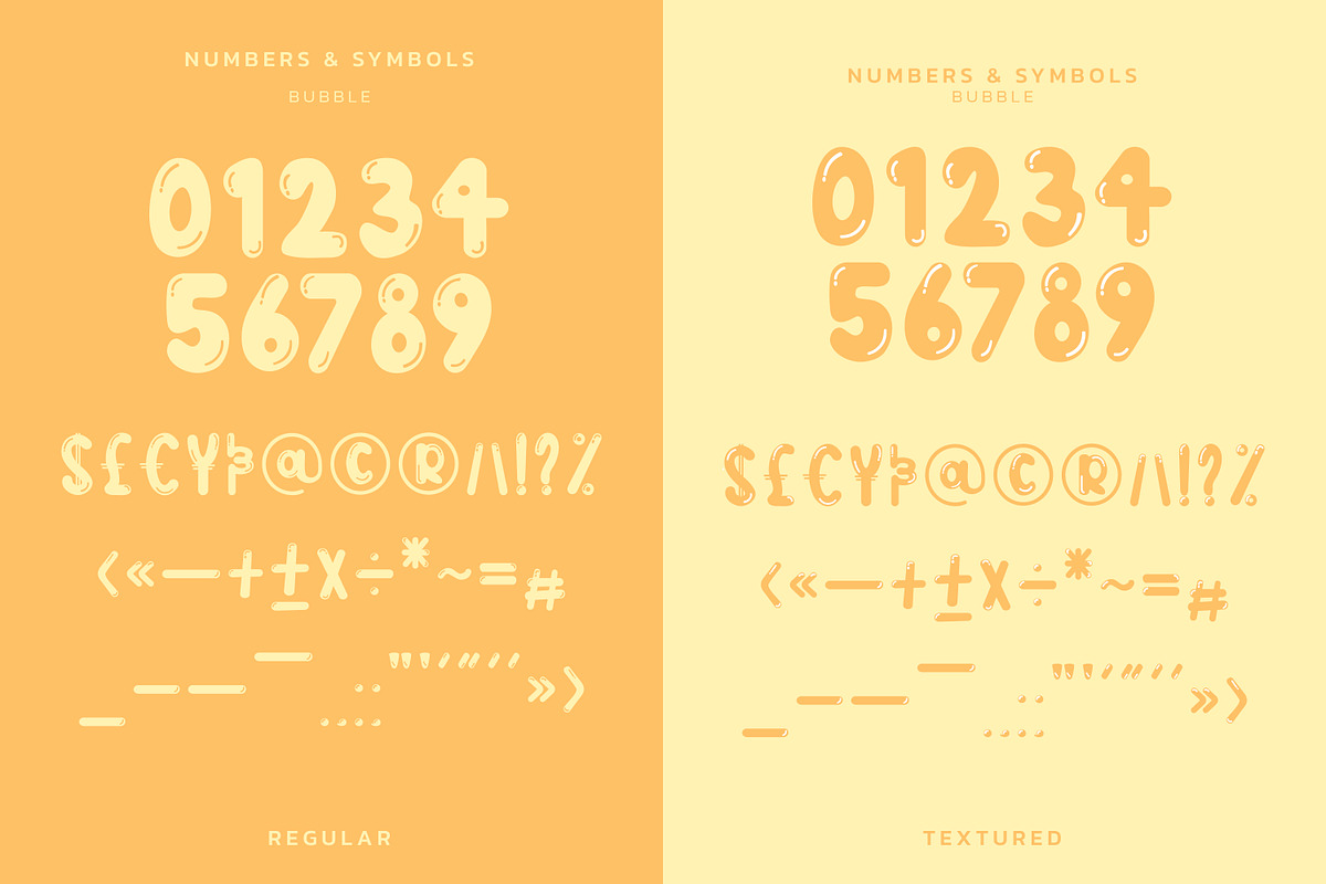 Bubble Cheerful Display Font, a Symbol Font by infernostudio3 (Photo 8 of 10)