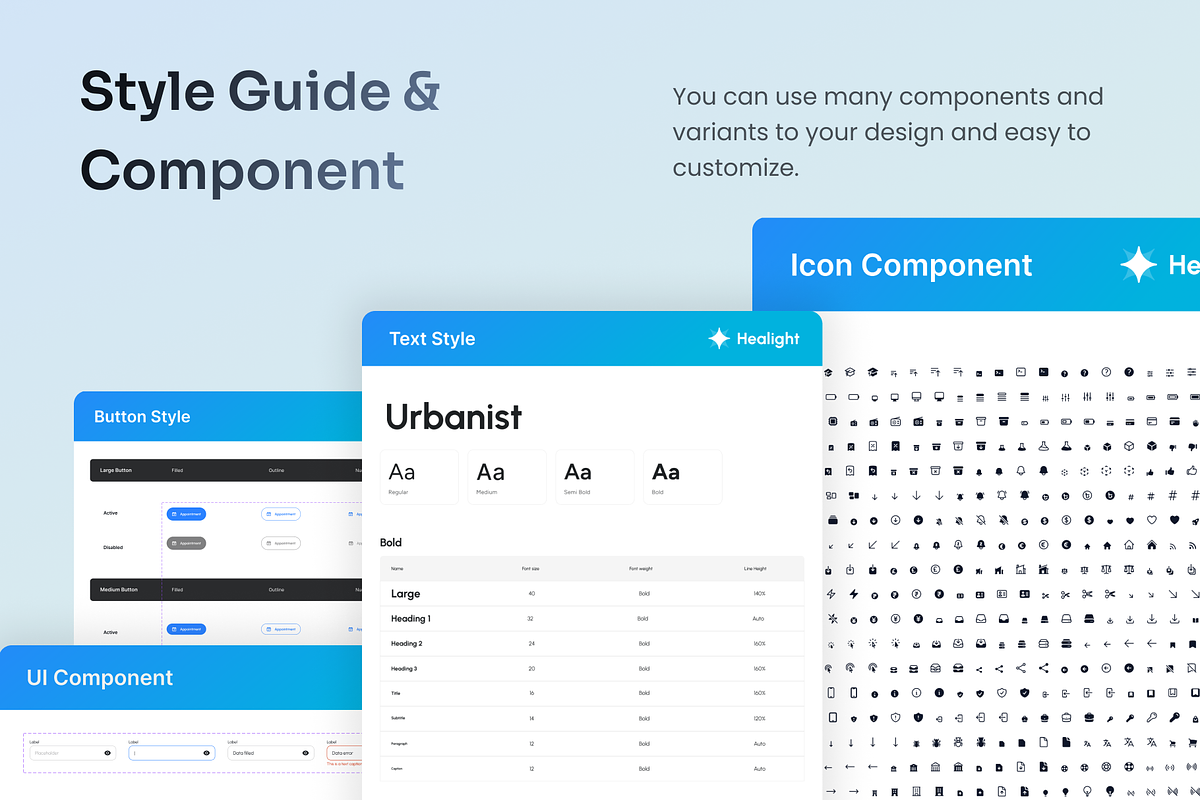 Healight - Multipurpose SAAS UI Kit, an UI Kit Template by Agensip Design Agency (Photo 6 of 10)