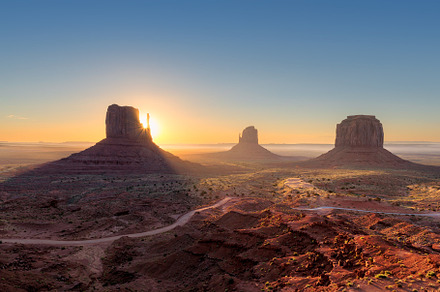 Monument Valley at Sunrise, a Nature Photo by Lucky Photographer