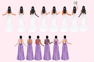 Bridesmaids Clipart, Wedding Clipart