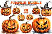 Halloween Jack-o-lantern PNG Bundle, a Seasonal Illustration by Creative Arslan (Thumbnail 1 of 11)