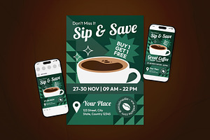 Coffee Shop Promo Event Flyer Set, a Flyer Template by The Good Store