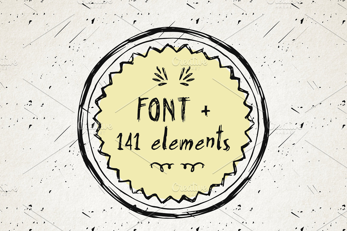 Stobau font + extras, modern font preview 4